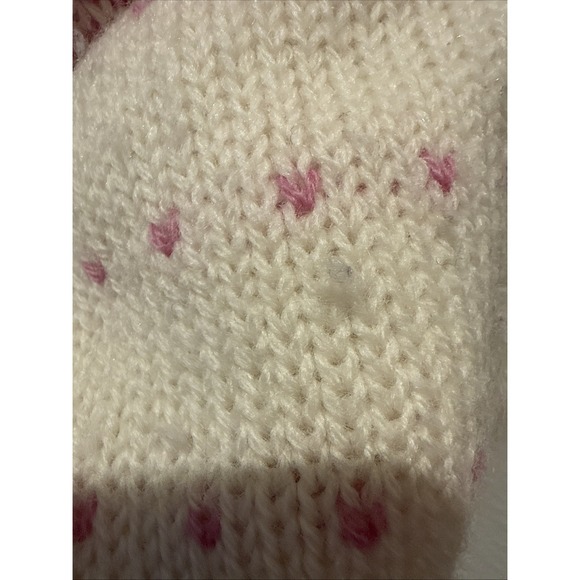 Vintage REI Women's M Wool Fair Isle Button Front Cardigan Pink White Grannycore - Picture 9 of 13